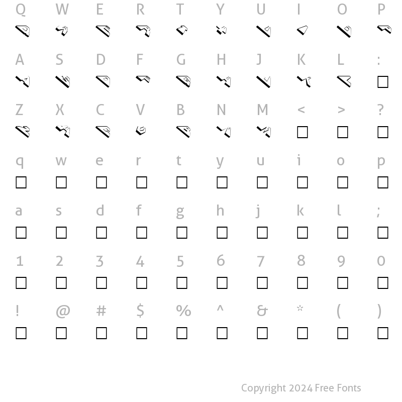 Character Map of CosmosCaps Regular