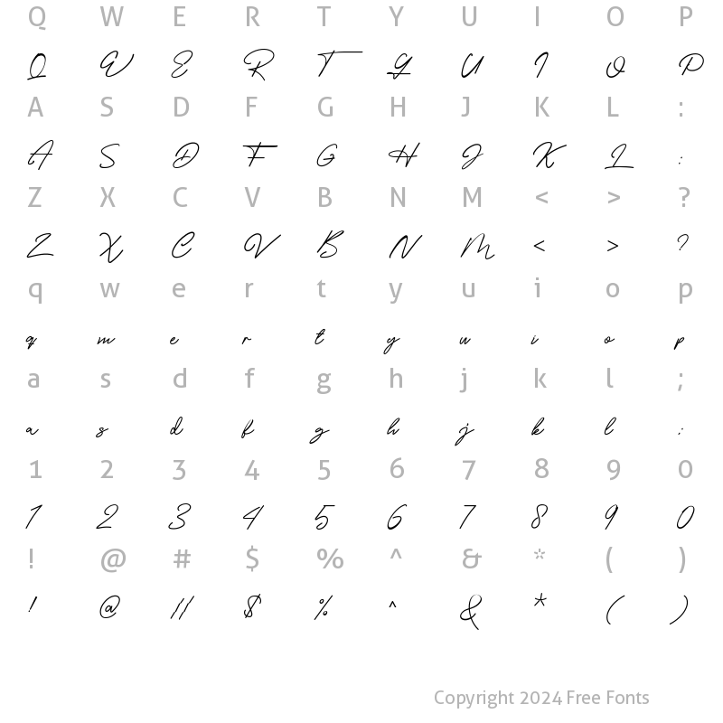 Character Map of Costella Signature Regular