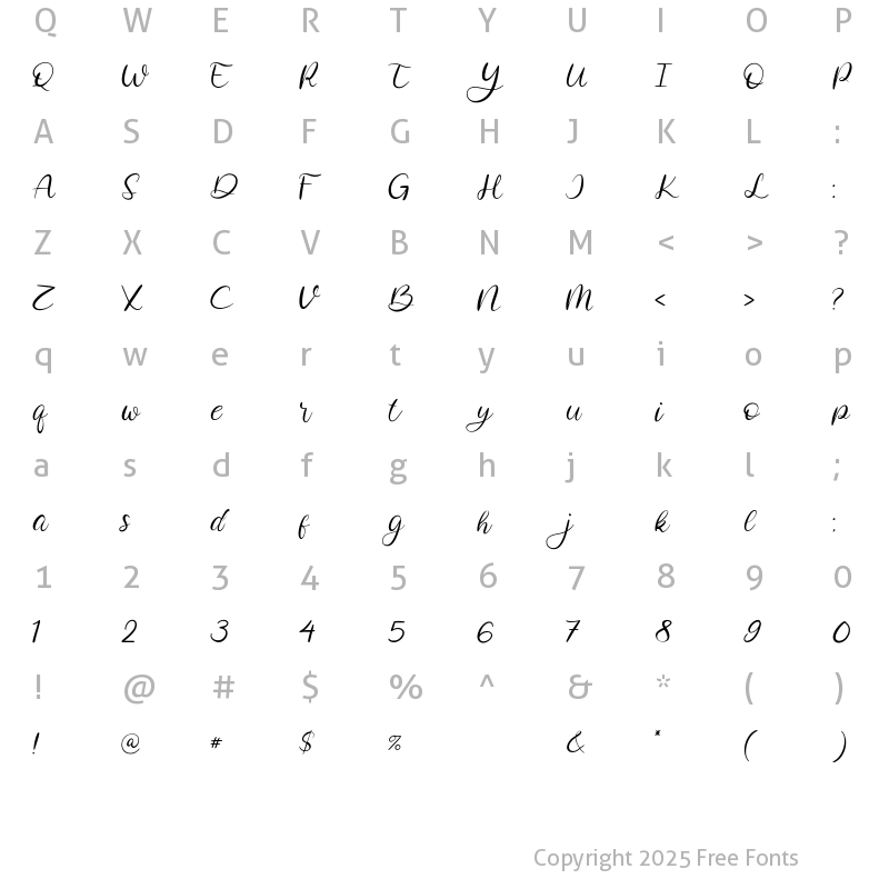 Character Map of Costly Dishy Regular