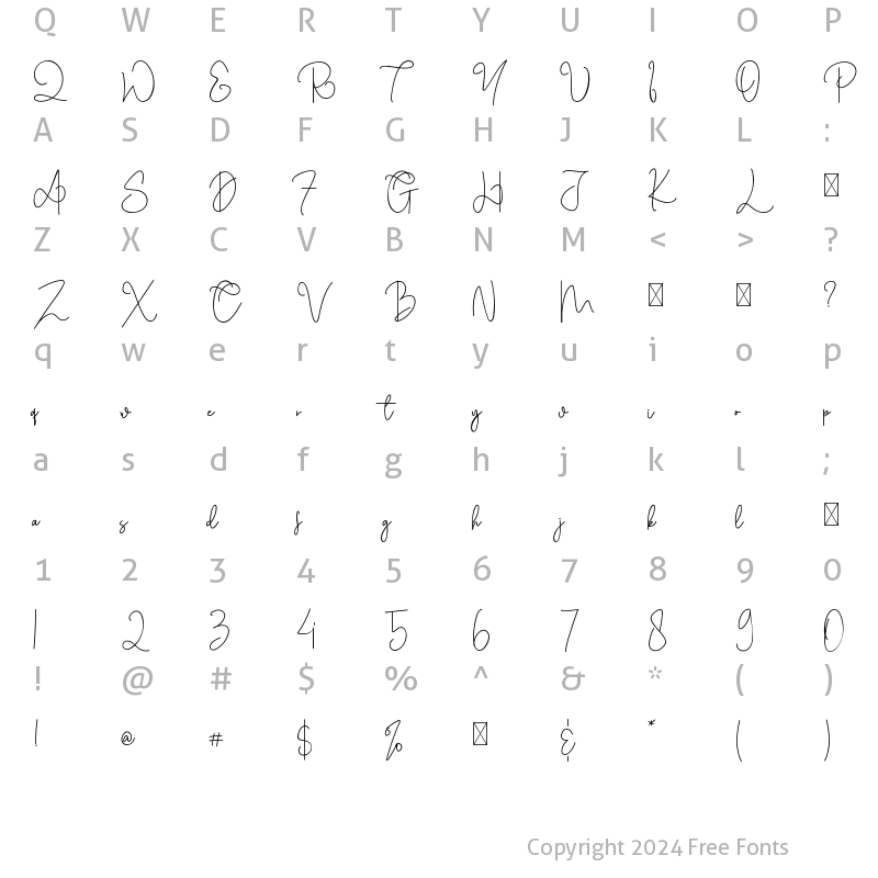 Character Map of Cothelina Regular