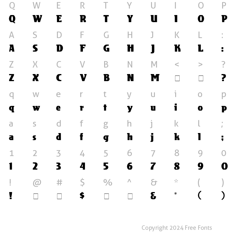 Character Map of Cotran Display SSi Regular