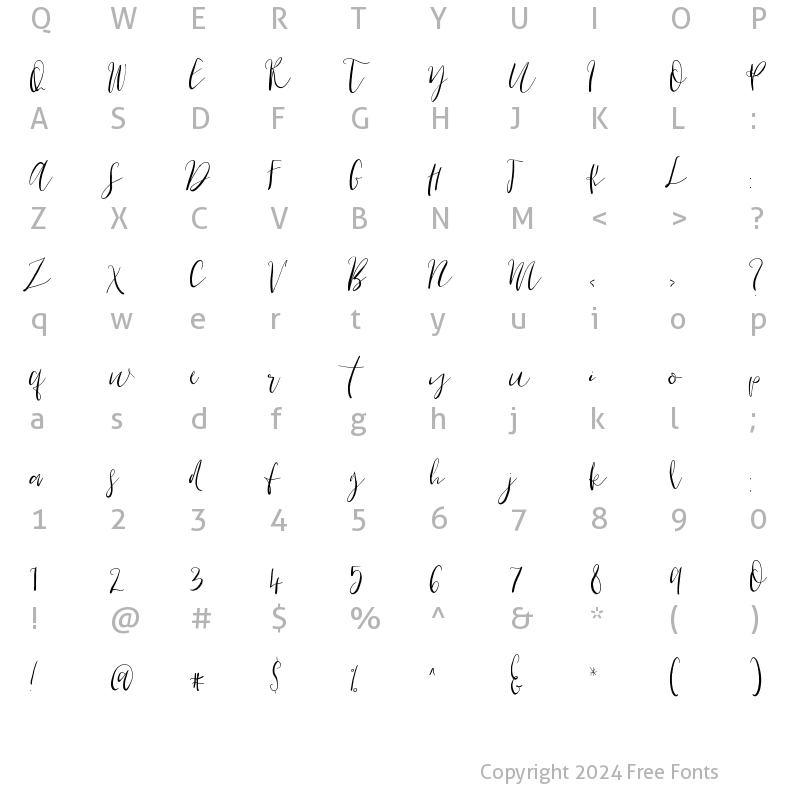 Character Map of Cottage Gardens Regular