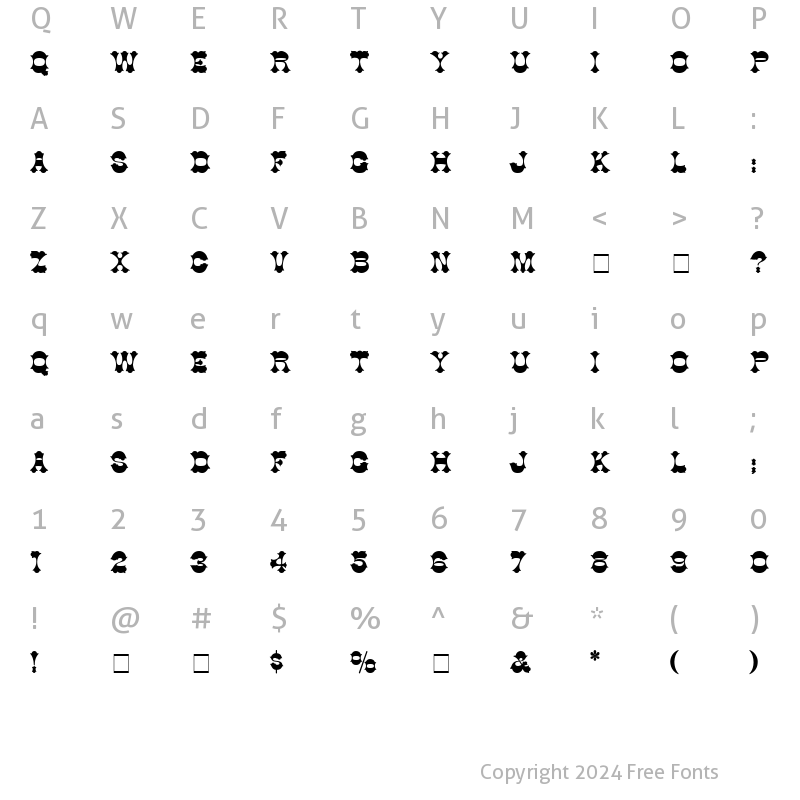 Character Map of Cottage Regular