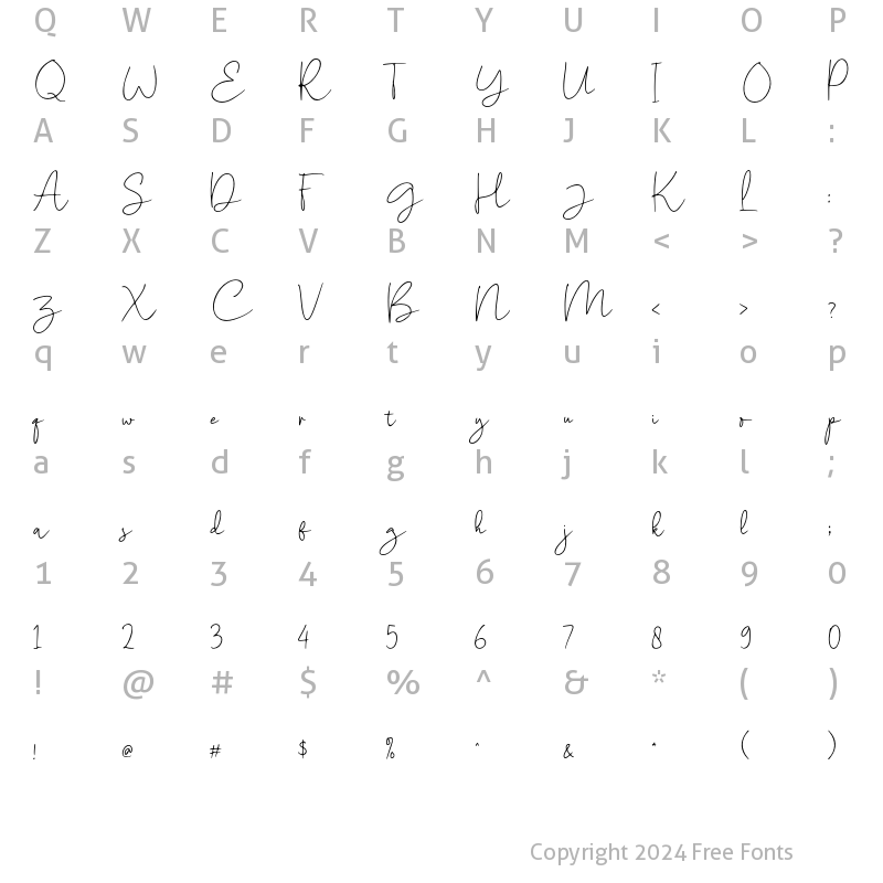 Character Map of Cottages Regular