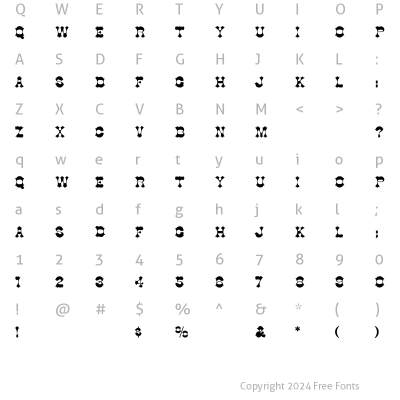 Character Map of Cottonwood-Normal Regular