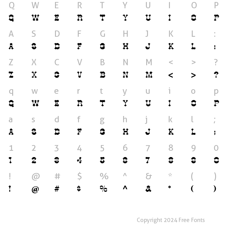 Character Map of Cottonwood Std Medium