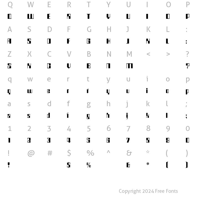 Character Map of CountdownEF Regular