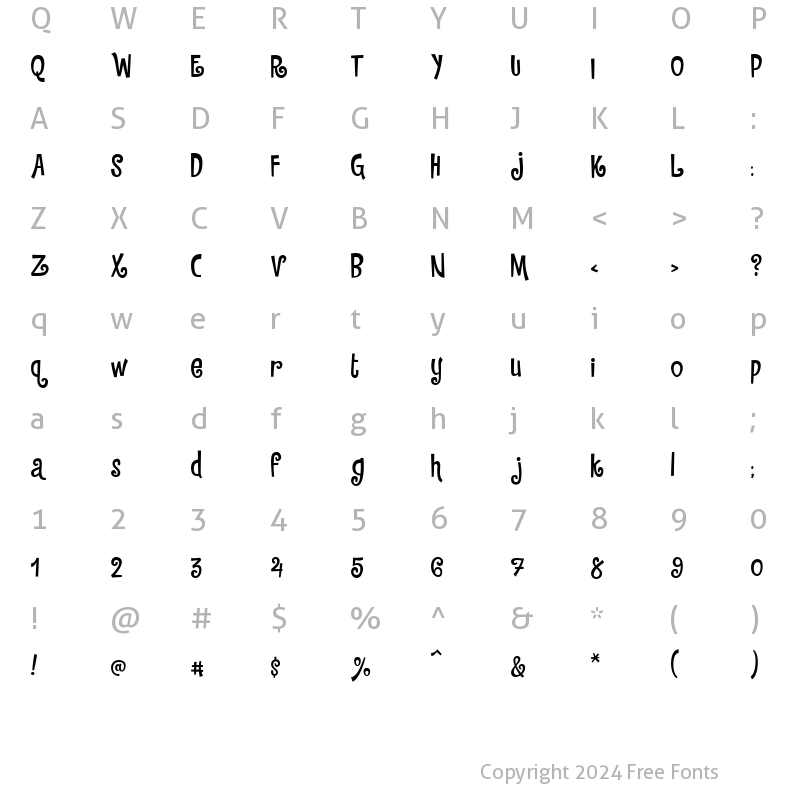 Character Map of Countryhouse Medium