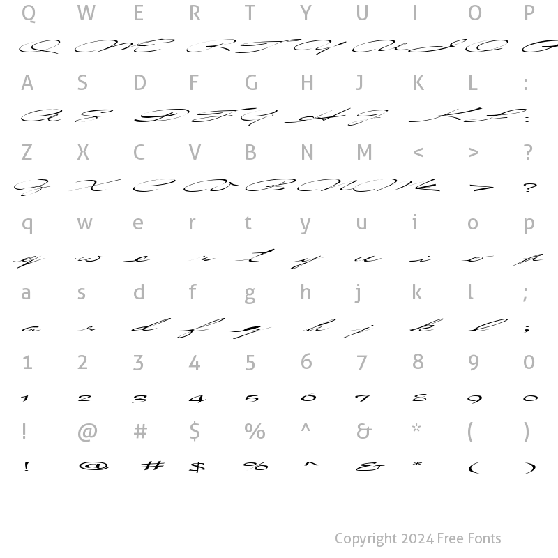 Character Map of CountryLove3 ttext Regular