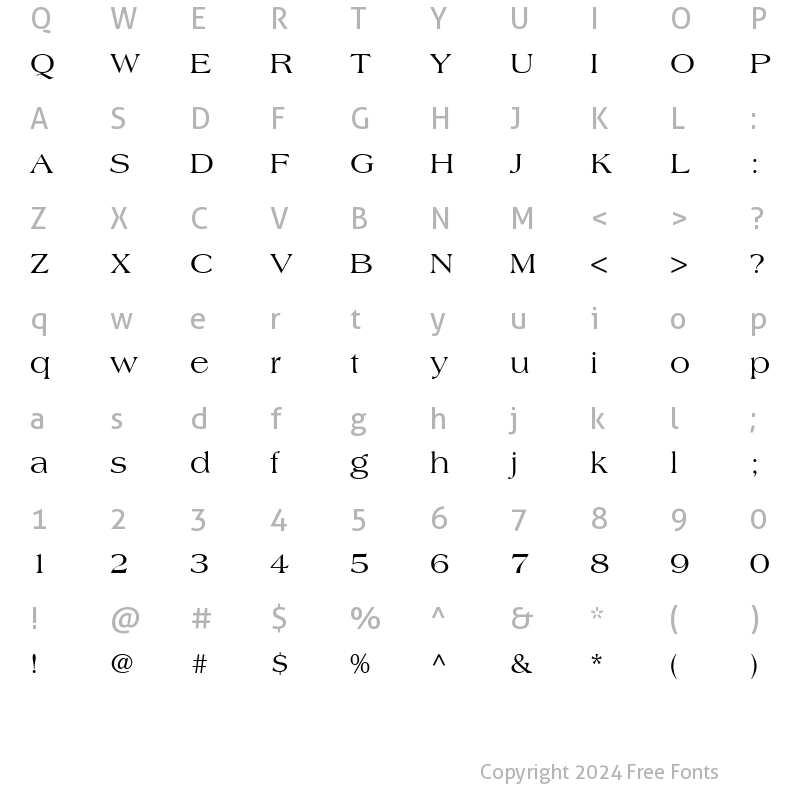 Character Map of Countryside SSi Regular