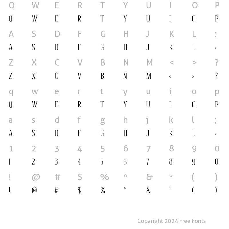 Character Map of Courteous Regular