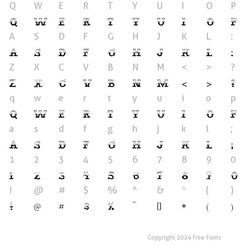 Character Map of CourtGesture Regular