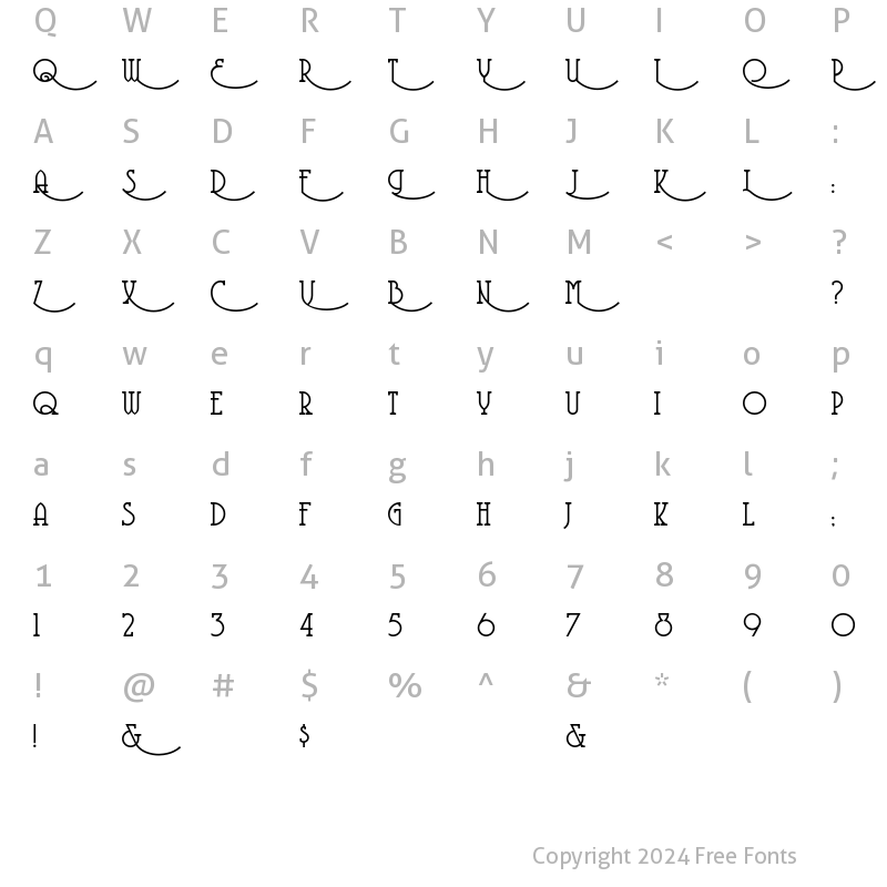 Character Map of CoventryGarden Regular