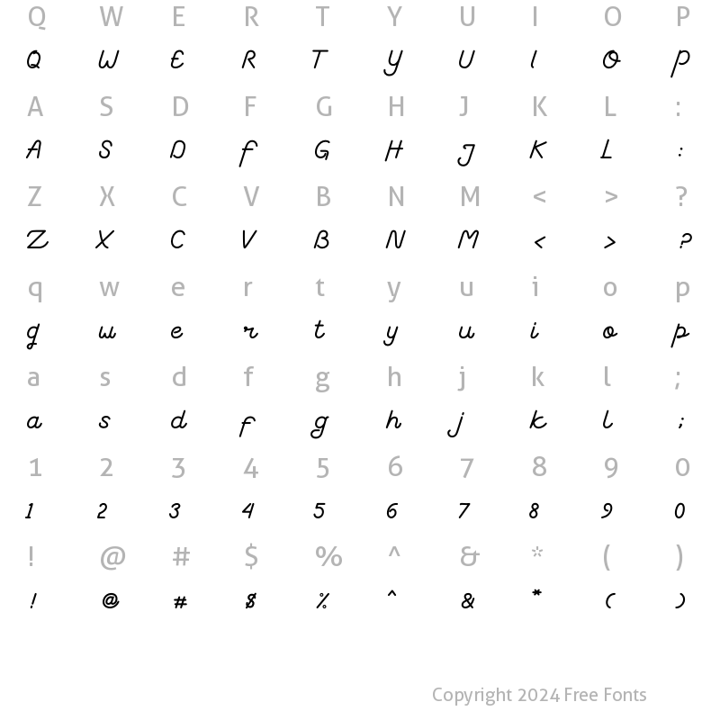 Character Map of Coventysh Regular