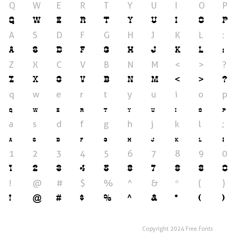 Character Map of Cowboy Bold