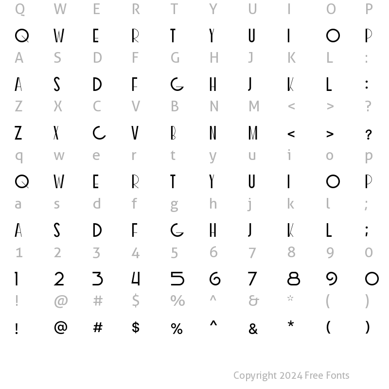 Character Map of COXXON Font Regular