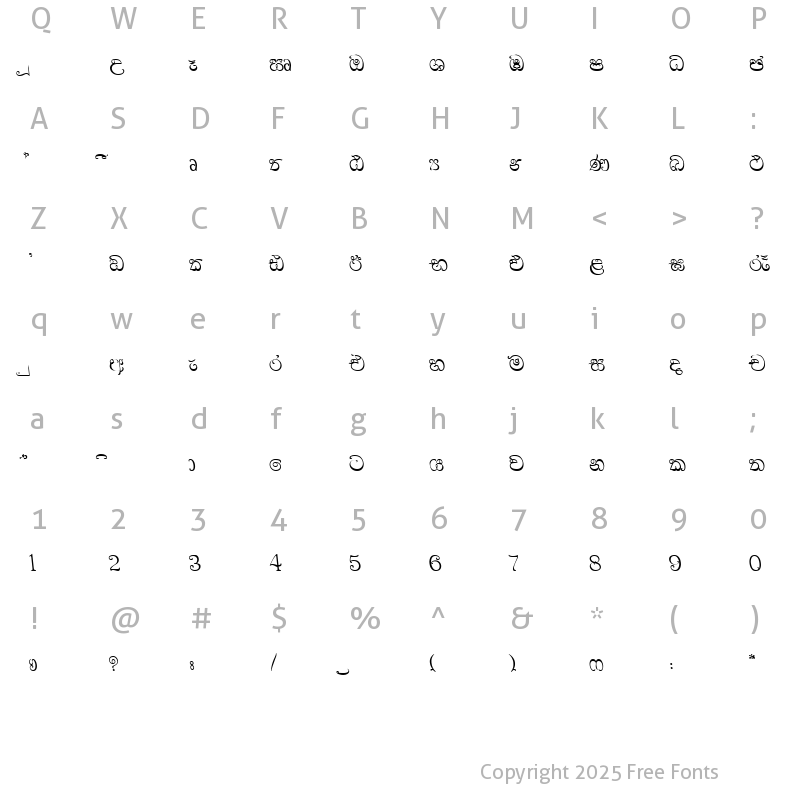 Character Map of CPS 100 Semi Bold