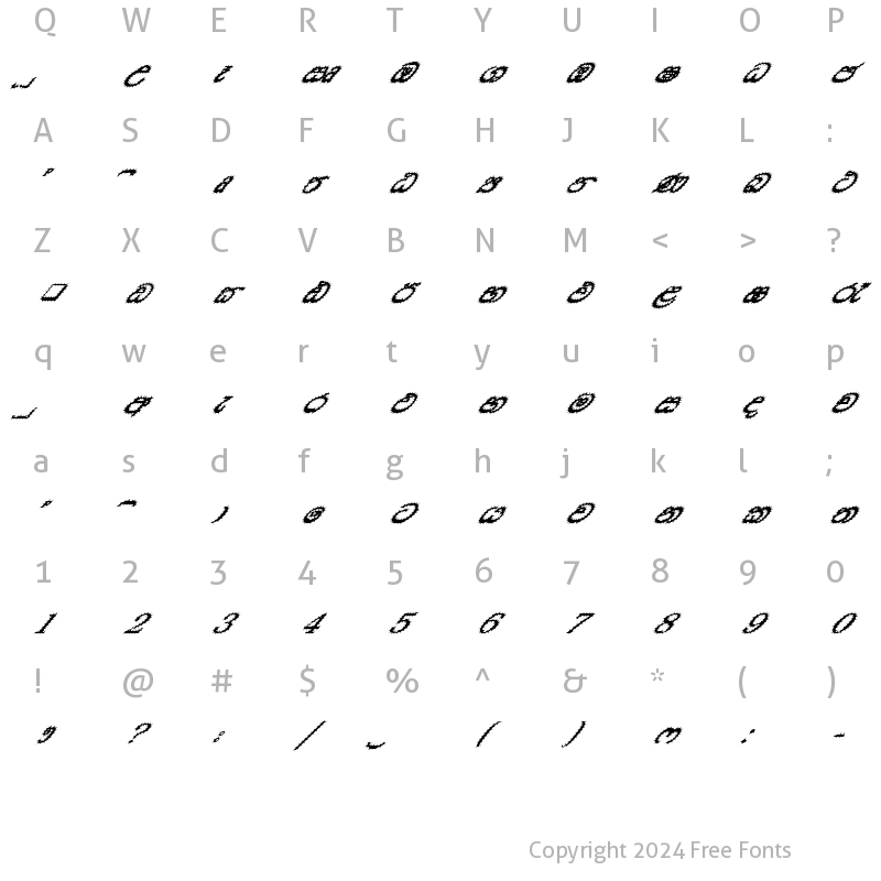 Character Map of CPS 101 Heavy