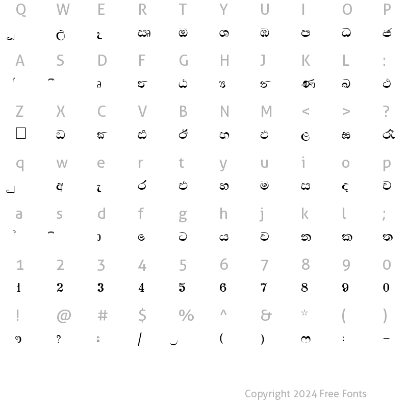 Character Map of CPS 107 Normal