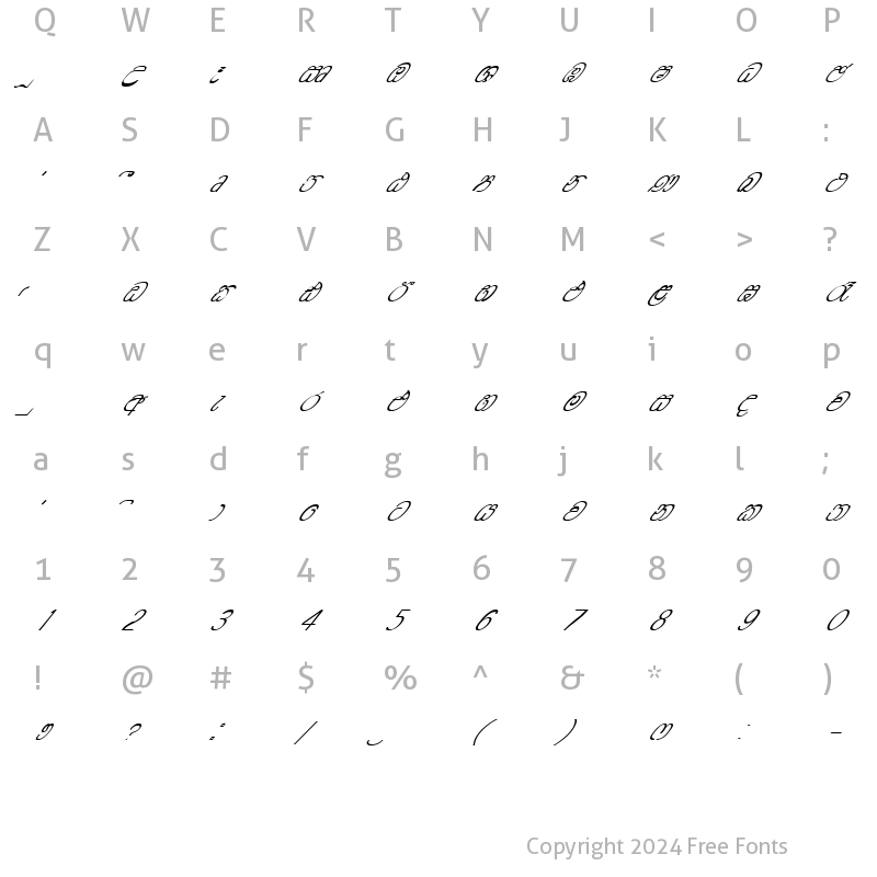 Character Map of CPS 121 Light