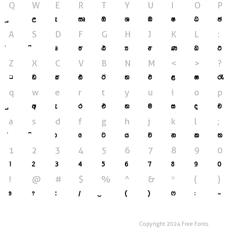 Character Map of CPS 132 Normal