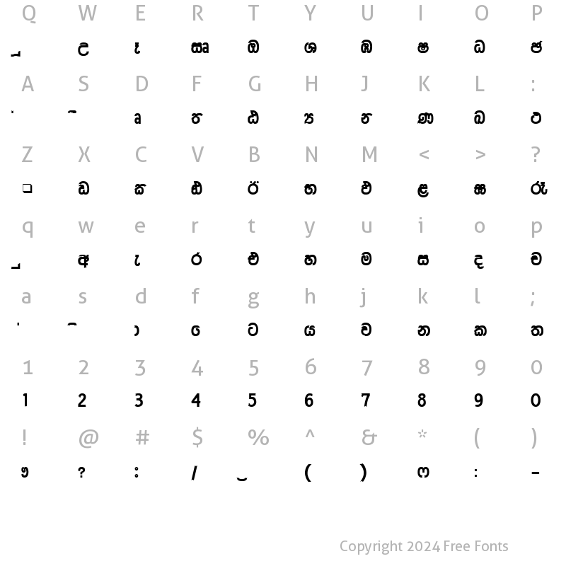 Character Map of CPS 139 Normal