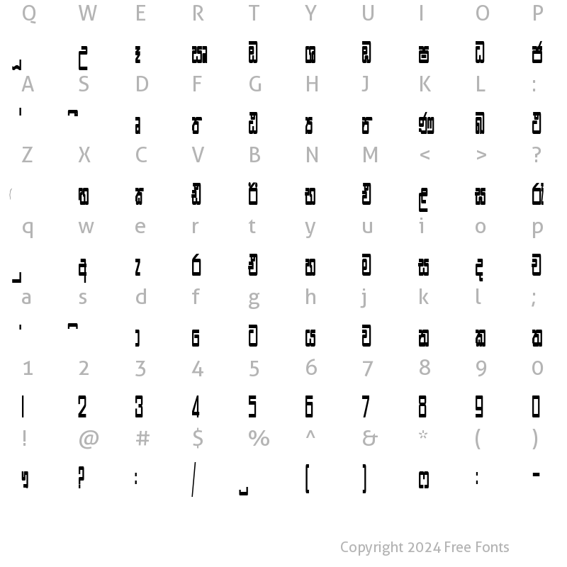 Character Map of CPS 141 Extra Light