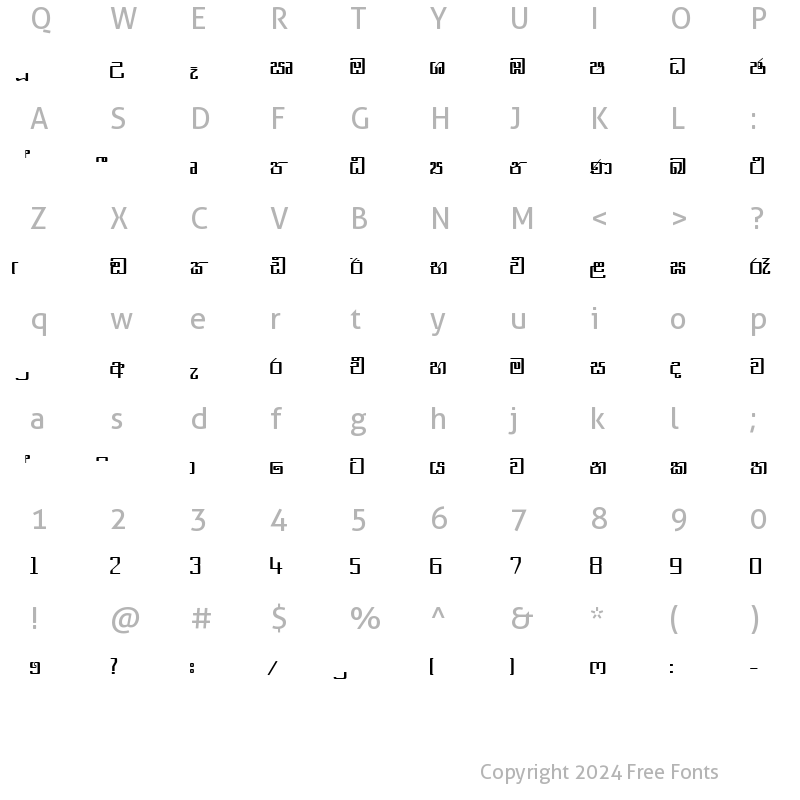 Character Map of CPS 143 Normal