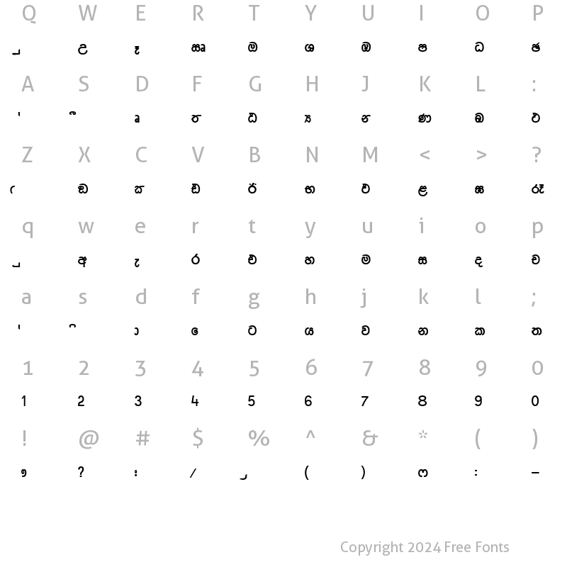 Character Map of CPS 144 Medium