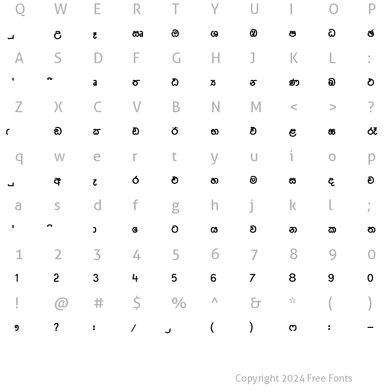 Character Map of CPS 146 Extra Light