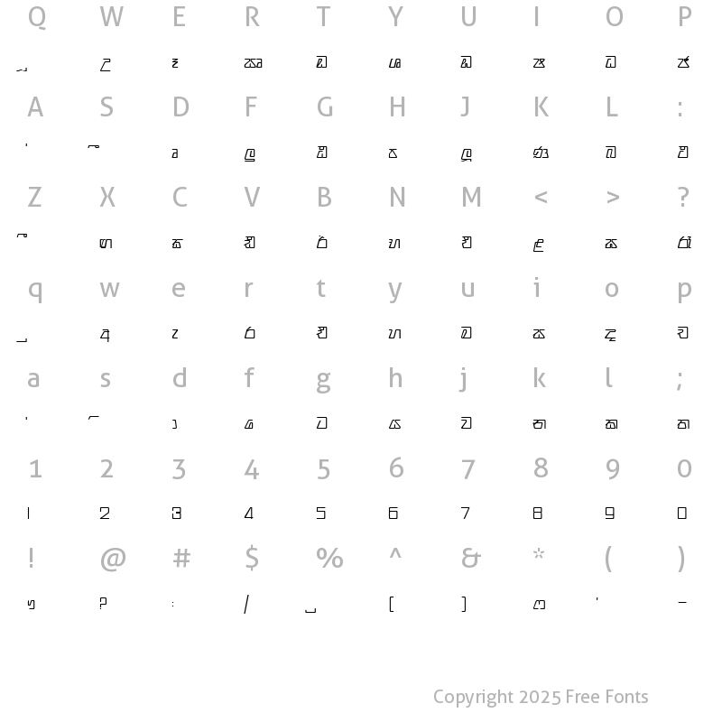 Character Map of CPS 149 Medium