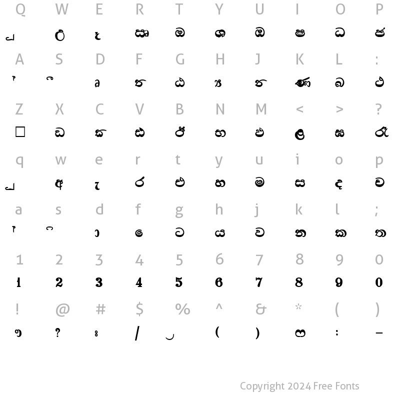 Character Map of CPS 171 Heavy