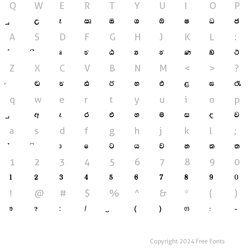 Character Map of CPS 189 Bold