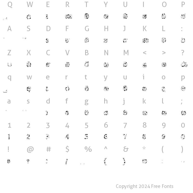 Character Map of CPS 200 Extra Heavy