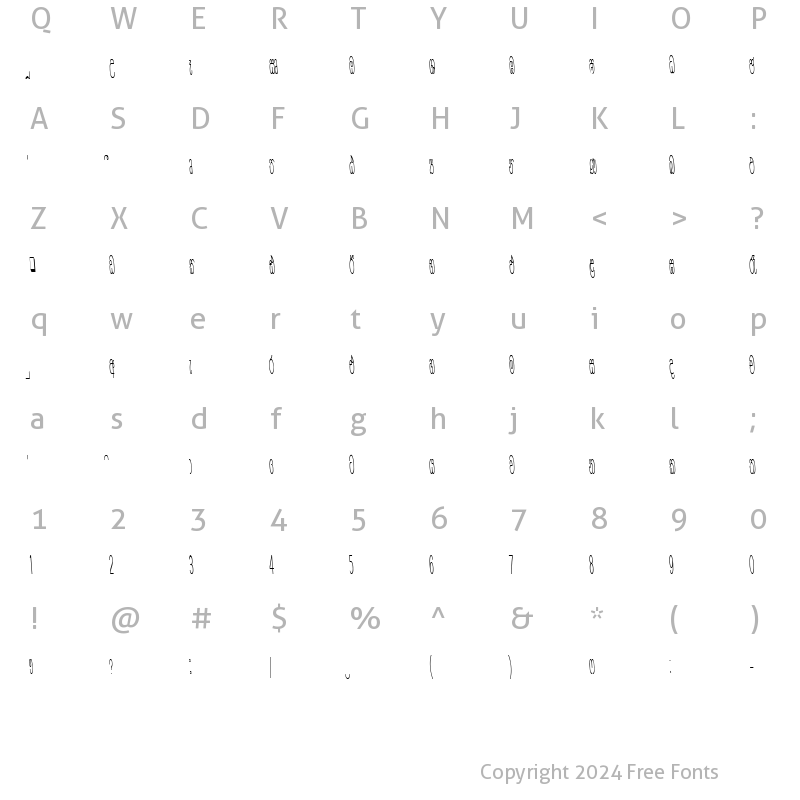 Character Map of CPS 214 Medium