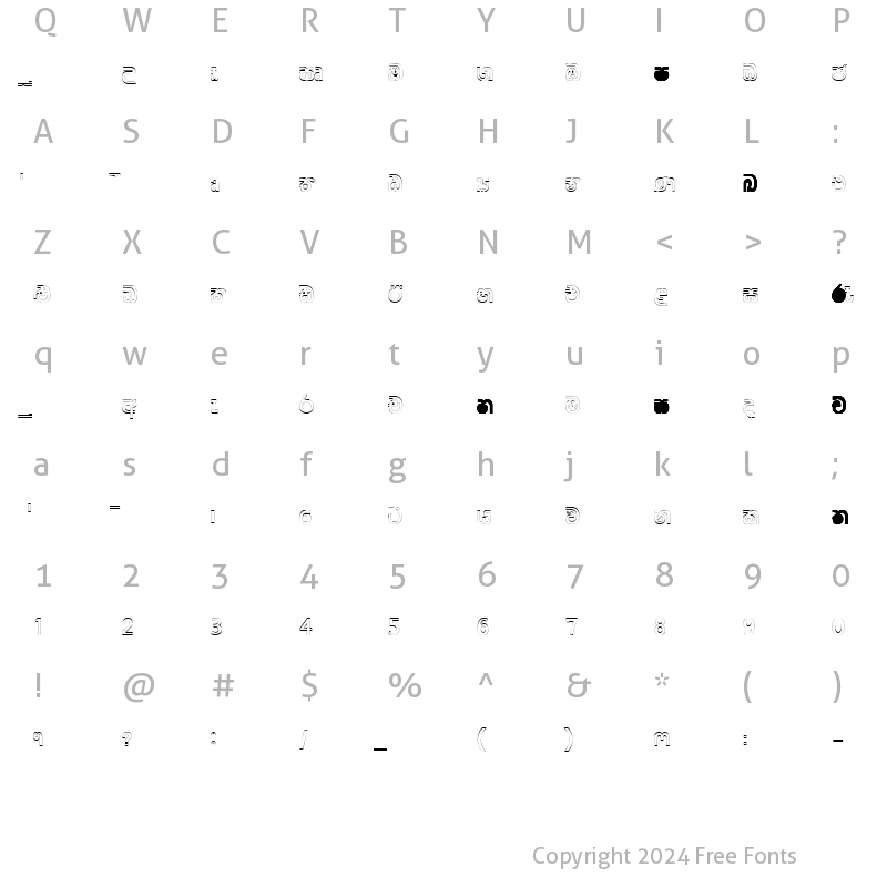 Character Map of CPS 219 Semi Bold