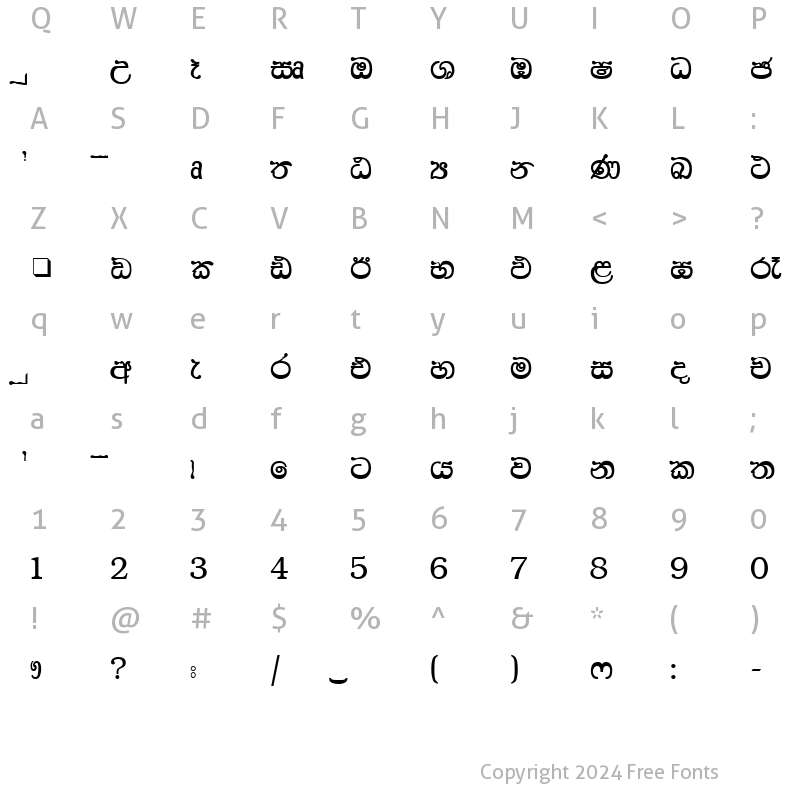 Character Map of CPS 23 Normal