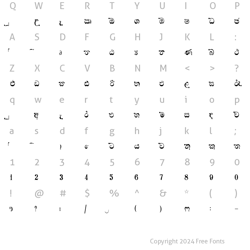 Character Map of CPS 237 Normal