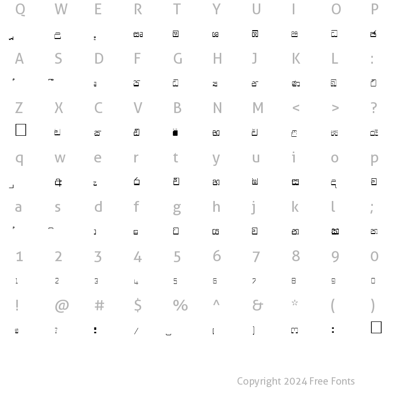 Character Map of CPS 241 Normal