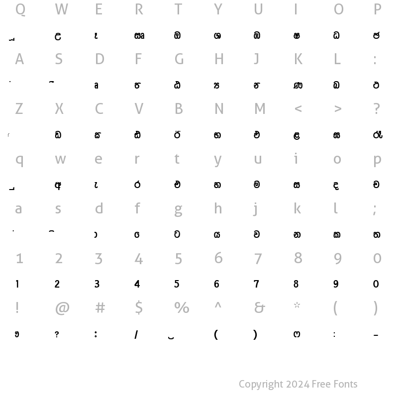 Character Map of CPS 248 Semi Bold