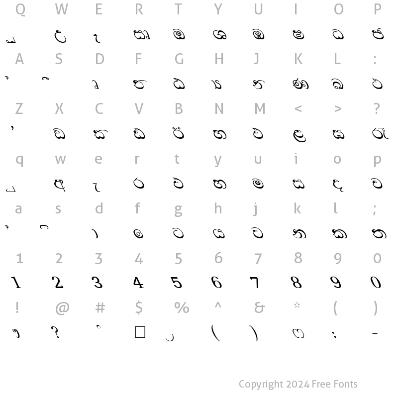 Character Map of CPS 28 Normal