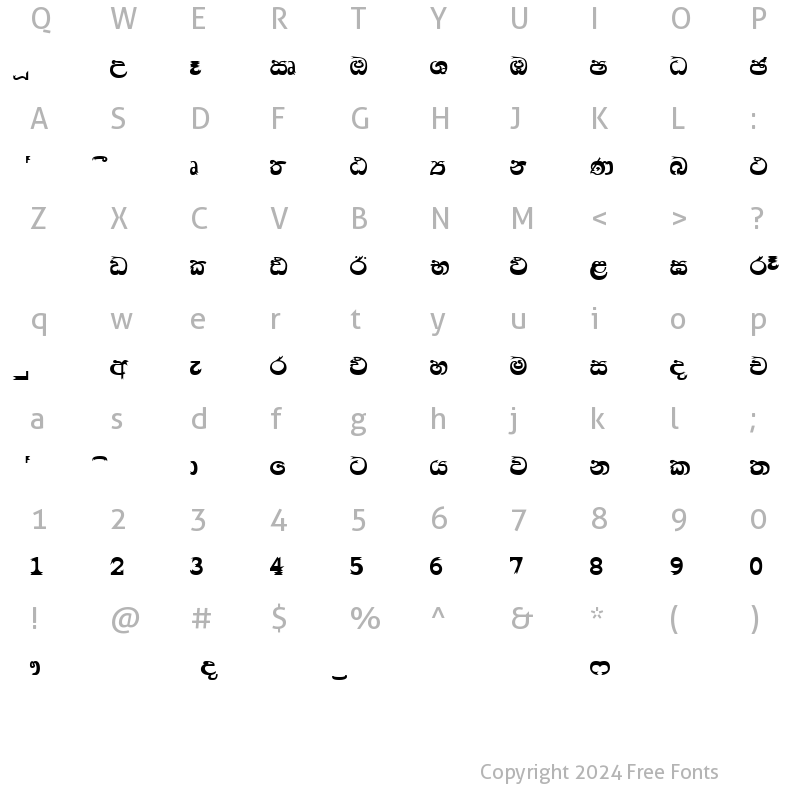 Character Map of CPS 33 Normal