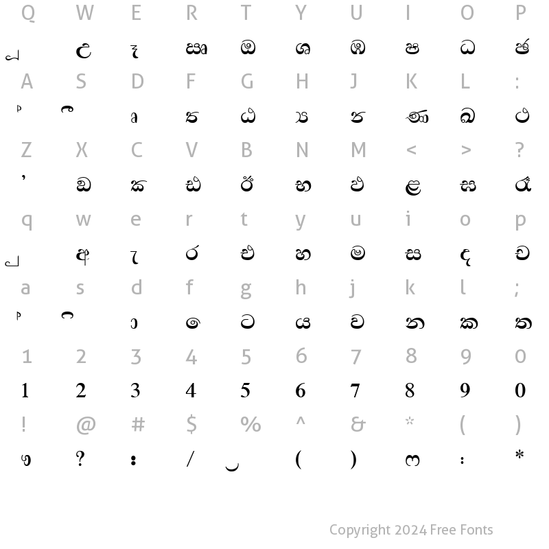 Character Map of CPS 42 Bold