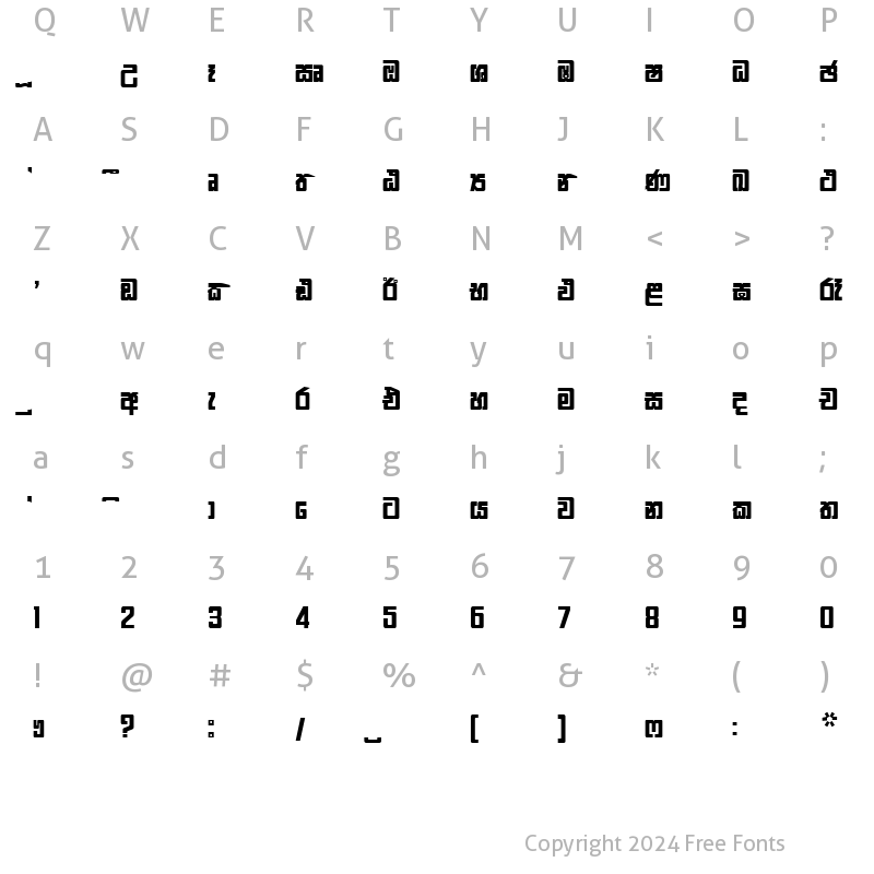 Character Map of CPS 44 Bold