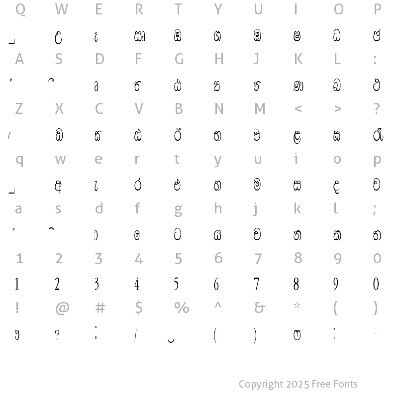 Character Map of CPS 540 Normal