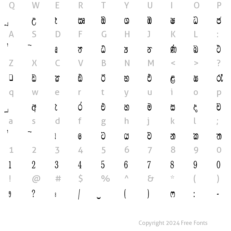 Character Map of CPS 541 Normal