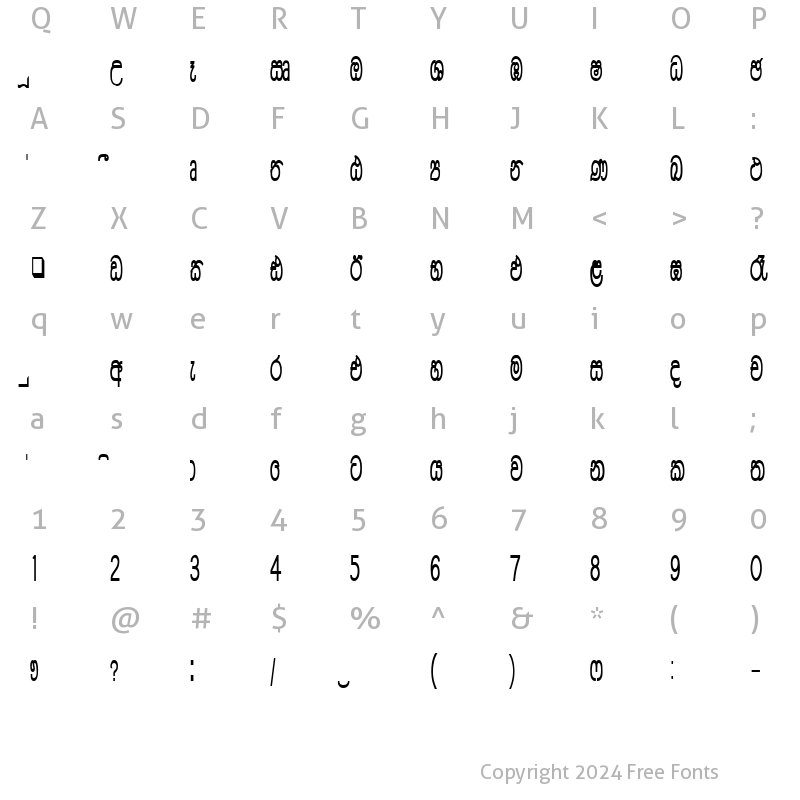 Character Map of CPS 544 Normal