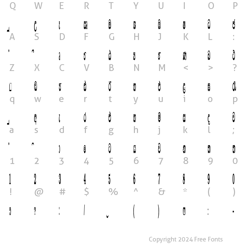 Character Map of CPS 545 Heavy