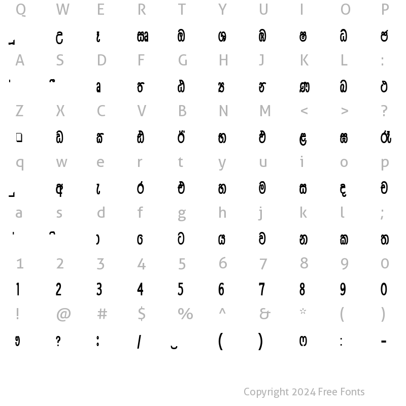 Character Map of CPS 548 Bold