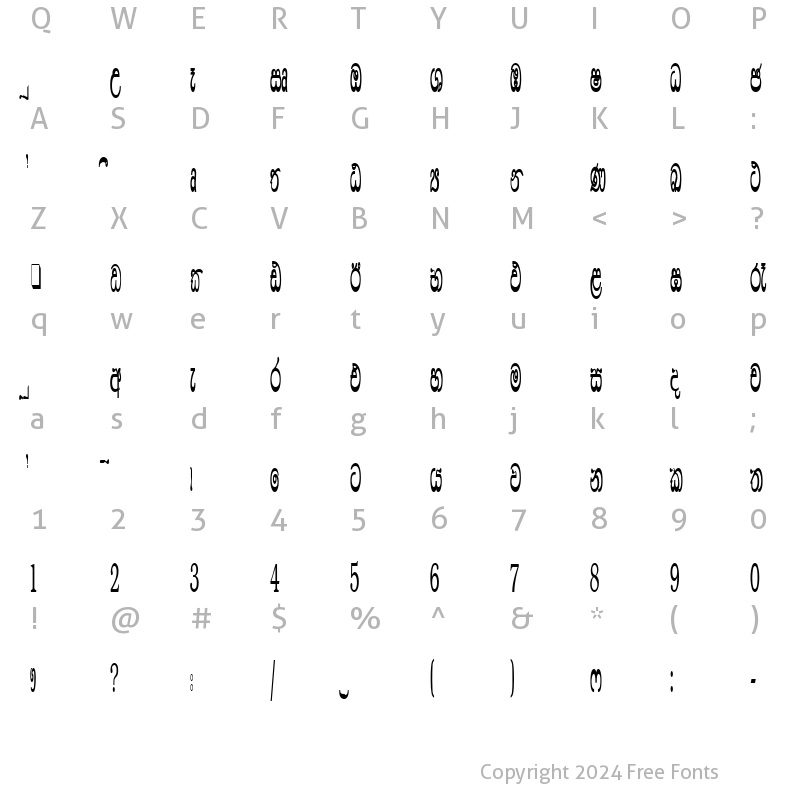 Character Map of CPS 554 Normal